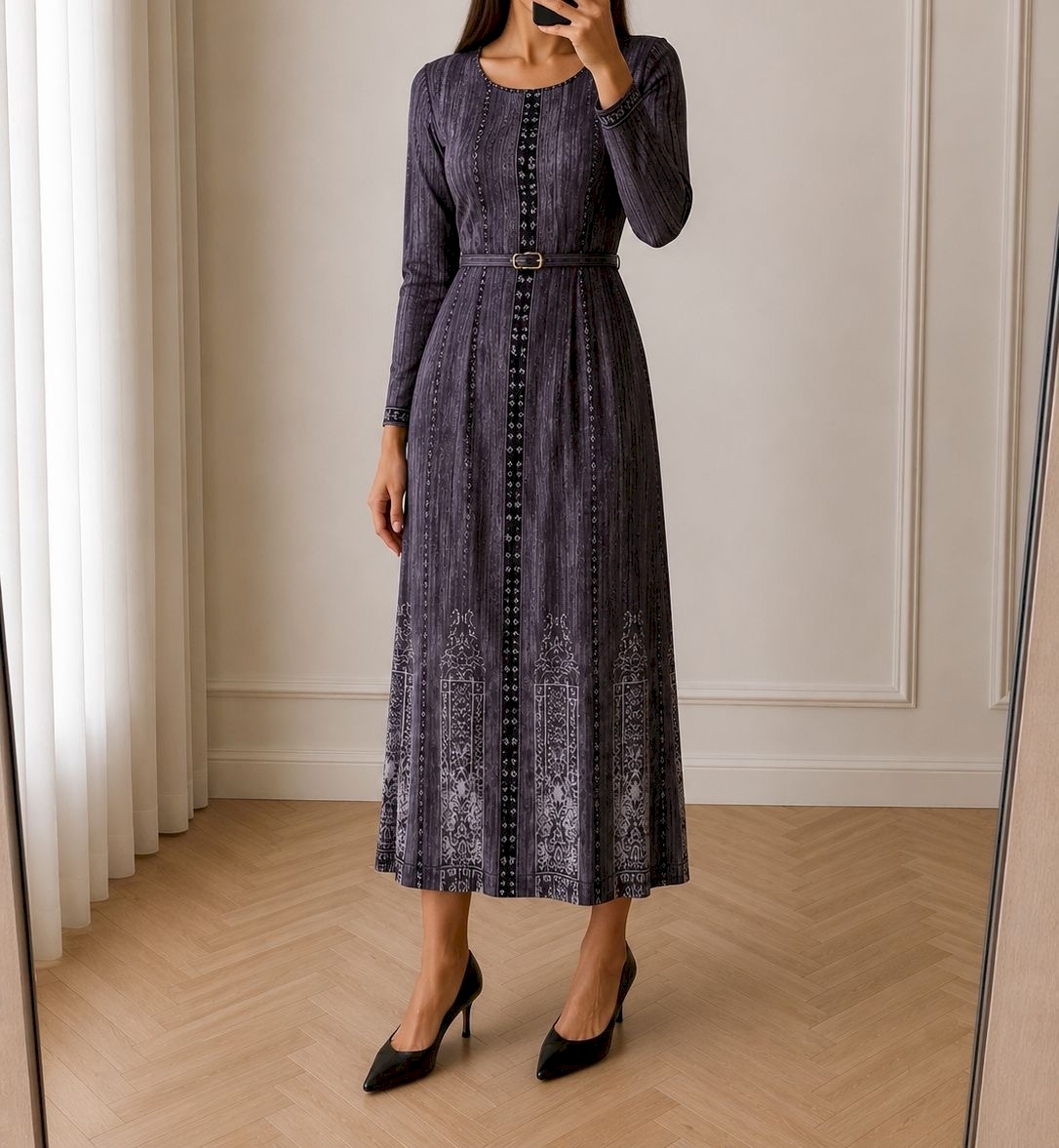 Grey x grey pleats dress 6 014