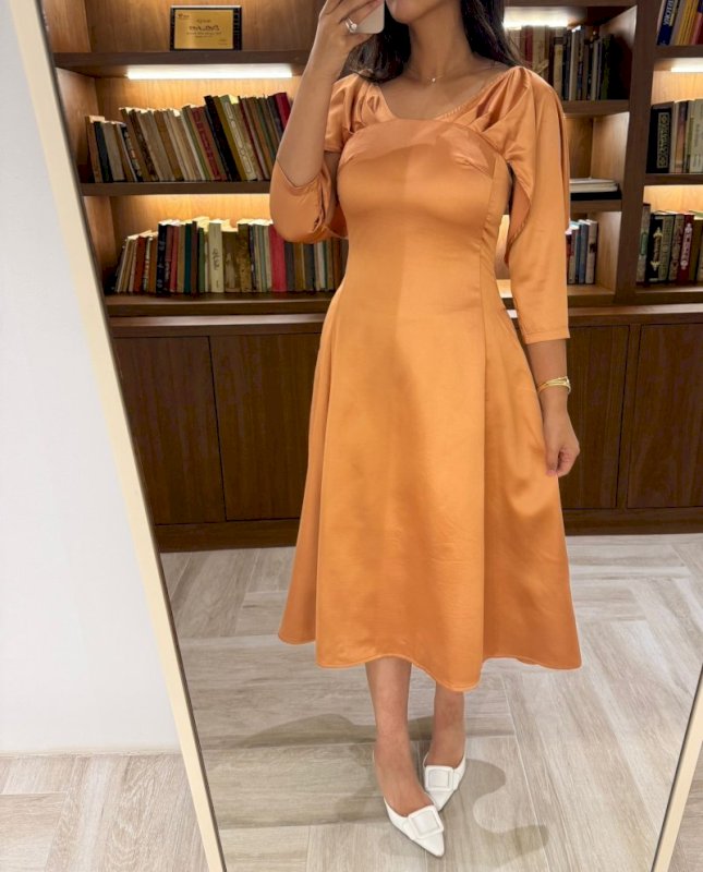 Orange silk dress 4 058