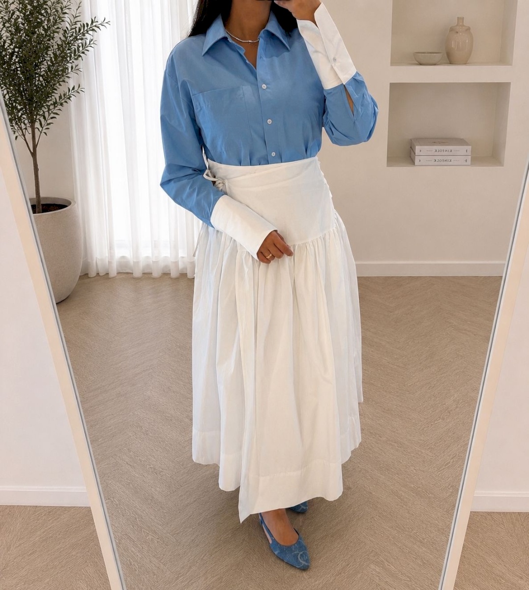 Blue white sleeves shirt 6 022