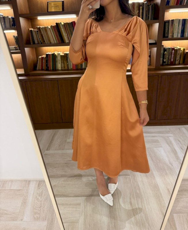 Orange silk dress 4 058