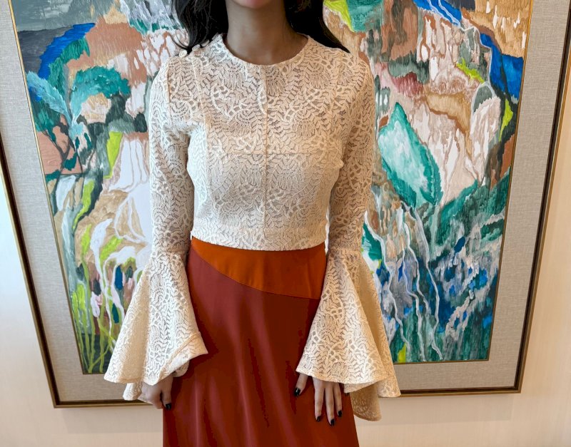 Lace creamy crop top 3 148