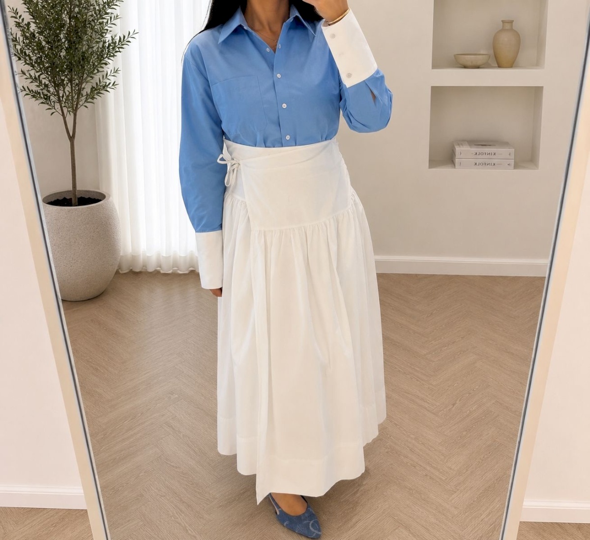 Blue white sleeves shirt 6 022