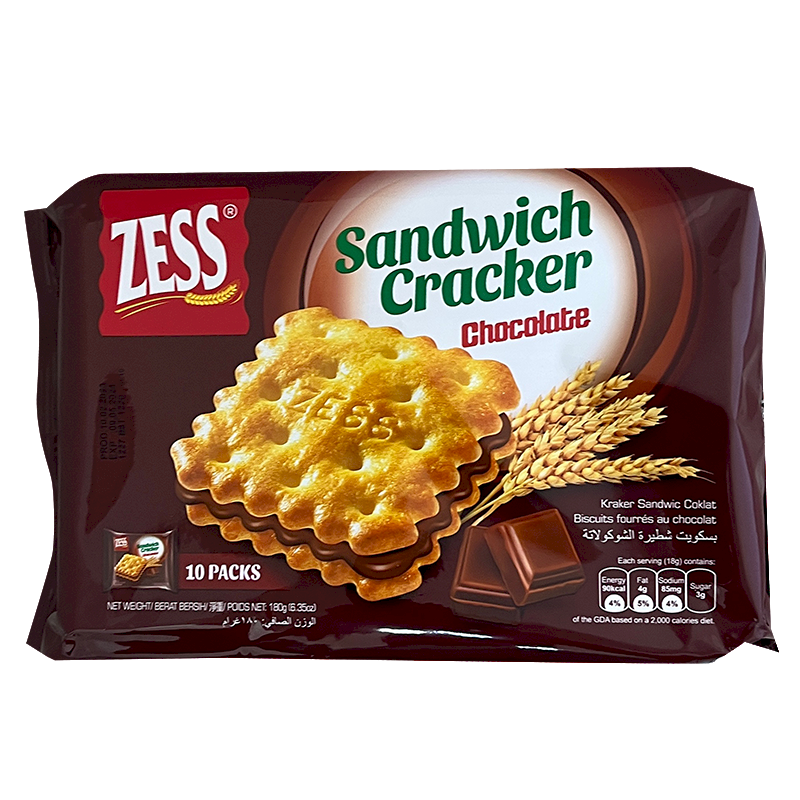 ZESS Square Sandwich Crackers - Chocolate (180g)