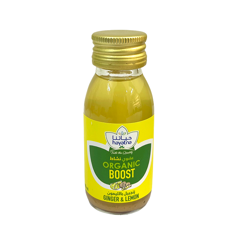 HAYATNA ORGANIC BOOST - GINGER & LEMON - 60ml (12 Bottles)