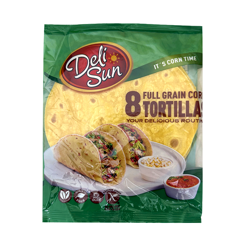 Delisun Full Grain Corn Tortillas - Small 15cm ( 8 Wraps )