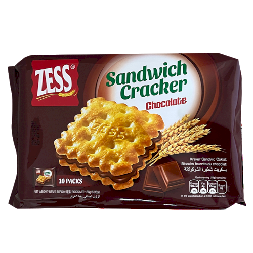 ZESS Square Sandwich Crackers - Chocolate (180g)