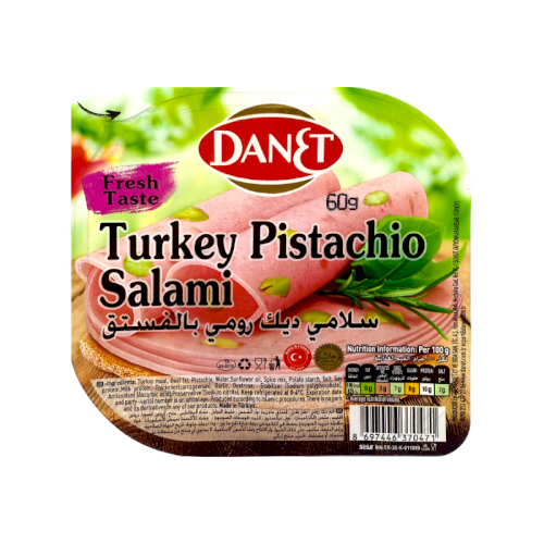 DANET Salami Pistachio Turkey Sliced 60g