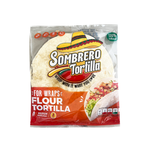 SOMBRERO Wheat Flour Tortillas - Medium (8 Wraps)