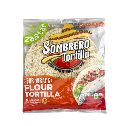 SOMBRERO Zaatar Tortillas - Meidum ( 8 Wraps )