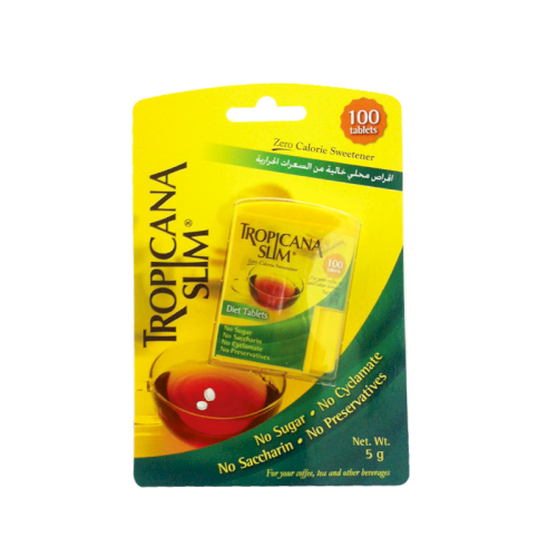 TROPICANA SLIM ZERO CALORIES SWEETENER - 100 TABLETS