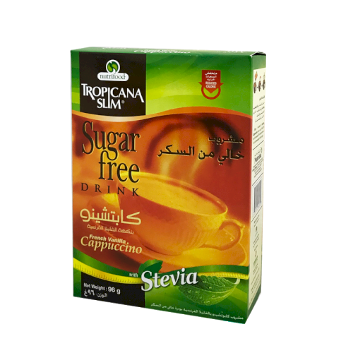 TROPICANA SLIM SUGAR FREE DRINK - VANILLA CAPPUCCINO  -  8 SACHETS