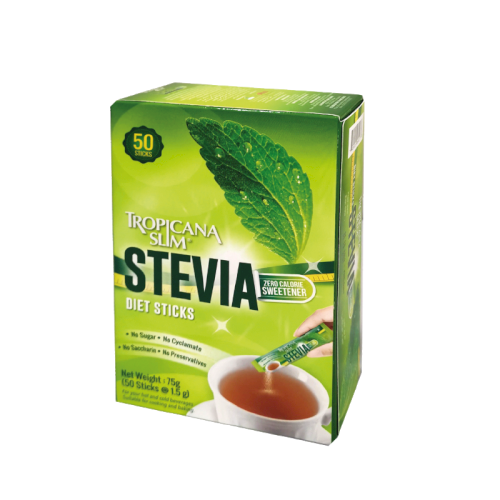 TROPICANA SLIM ZERO CALORIES SWEETENER - STEVIA - 50 Sticks