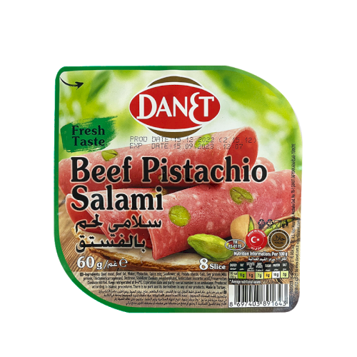 DANET Salami Beef Pistachio Sliced 60g