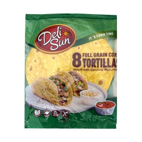 Delisun Full Grain Corn Tortillas - Small 15cm ( 8 Wraps )