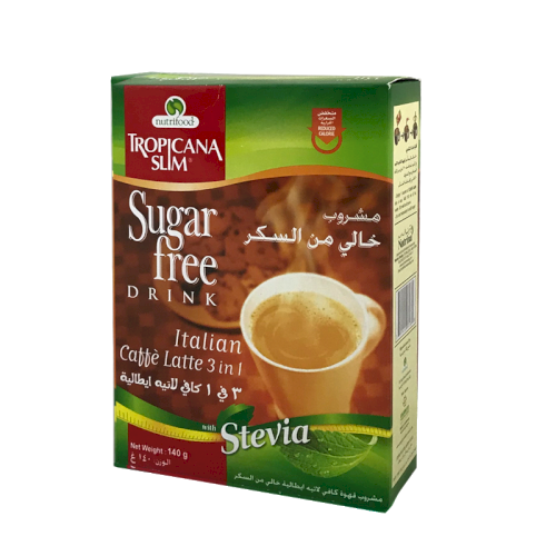 TROPICANA SLIM SUGAR FREE DRINK - ITALIAN CAFFE LATTE - 10 SACHETS