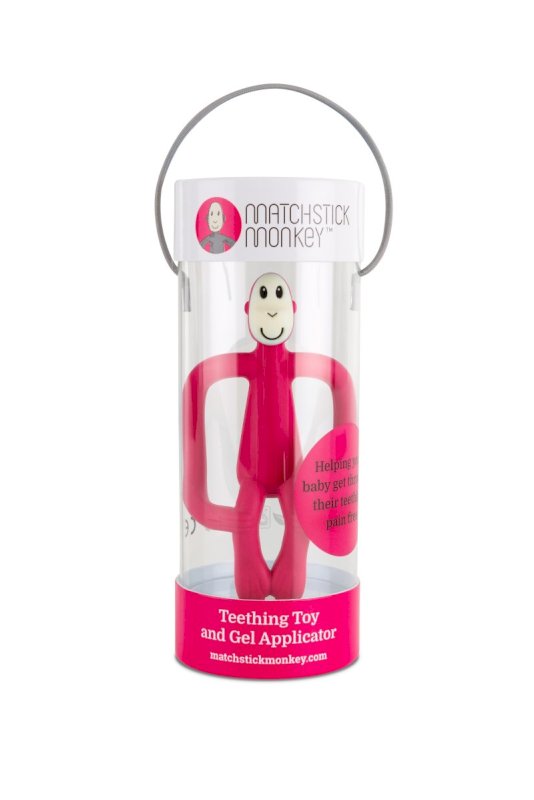 Matchstick Monkey  original teething toy Rubine