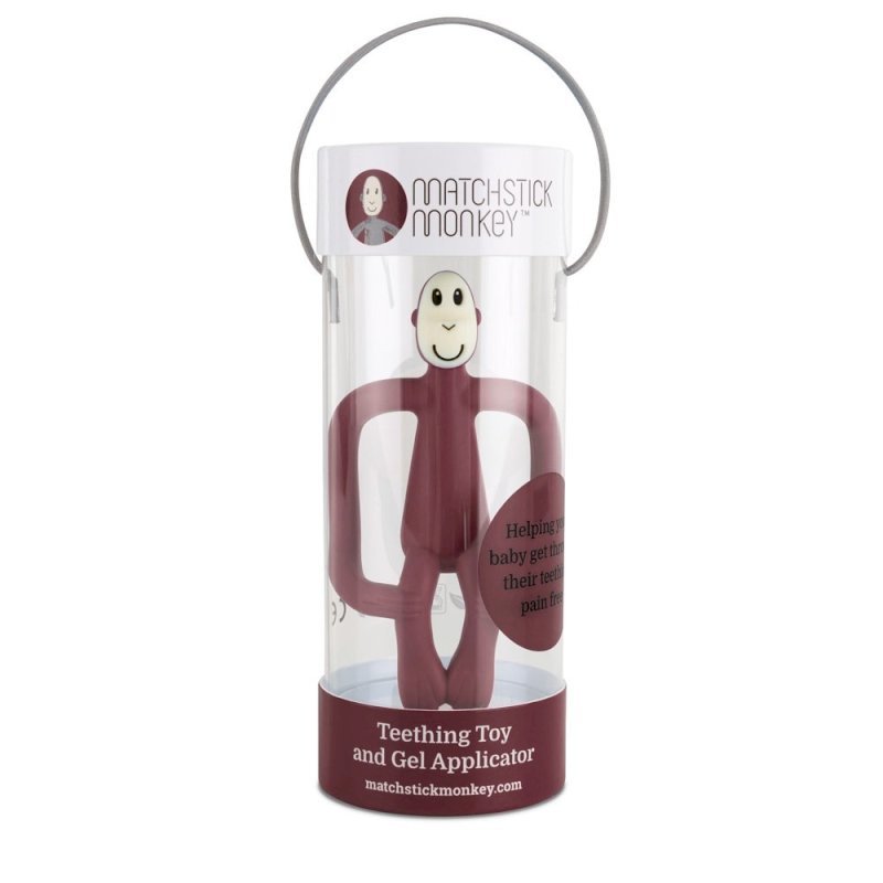 Matchstick Monkey  original teething toy Claret